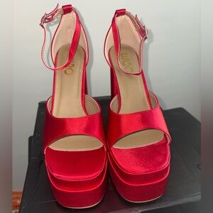 Satin Platform Heels